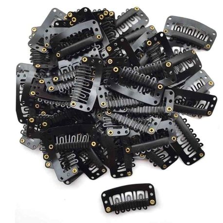 Wig/ Extension Clips Black - Pack of 48